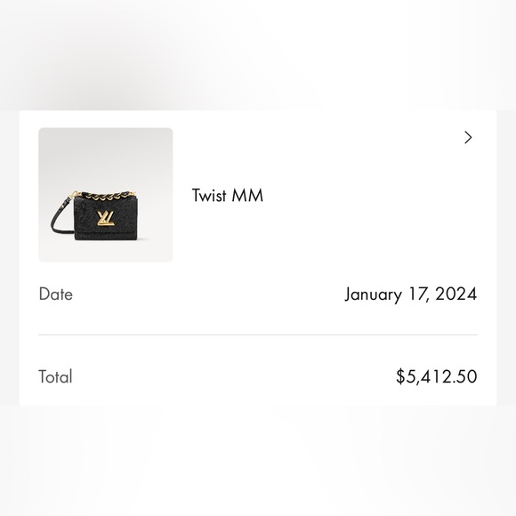 Louis Vuitton Twist MM black& gold hand bag. - Picture 7 of 7